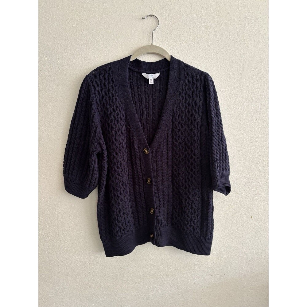 Time and Tru Women's V-Neck Cardigan Sweater, Lightweight, Sz XXL Blue Twilight